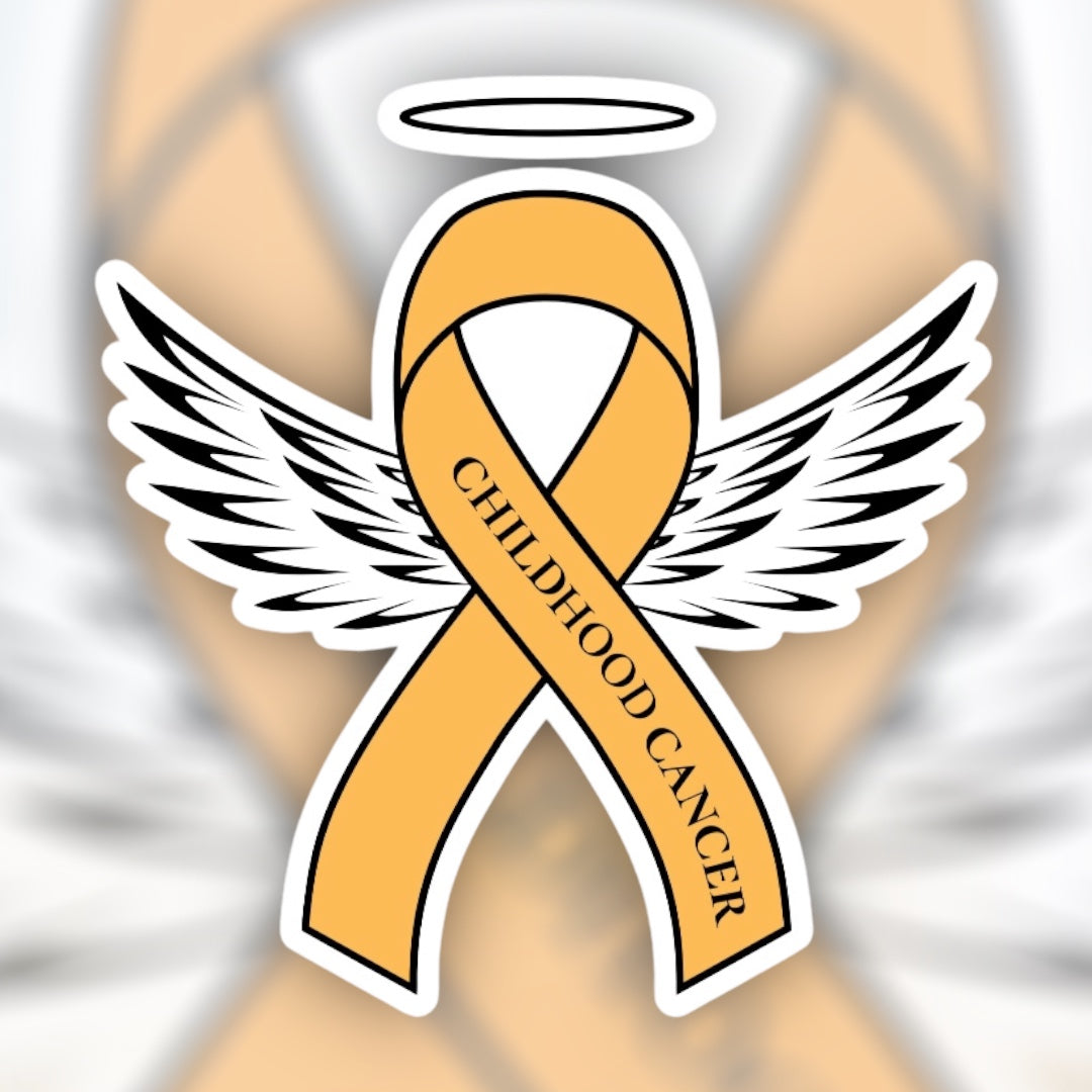 Childhood Cancer Awareness Angel Ribbon - Sticker